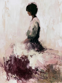 Portrait onirique d'une femme élégante – Peinture expressive