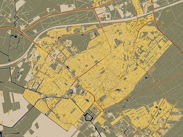 Kaart van Zeist in de stijl van Gustav Klimt van Maporia