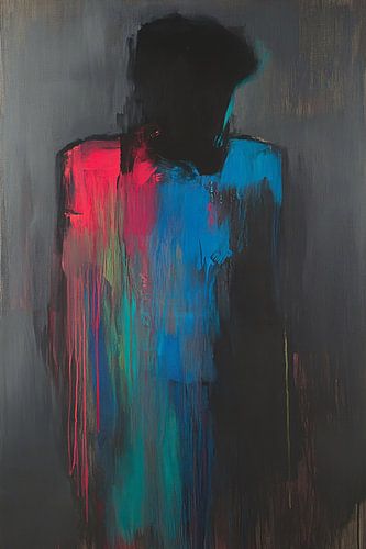 Mysterieus abstract silhouet schilderij