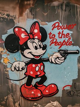 Minnie Mouse aan de macht | Macht aan het volk | Straatkunst van Frank Daske | Foto & Design