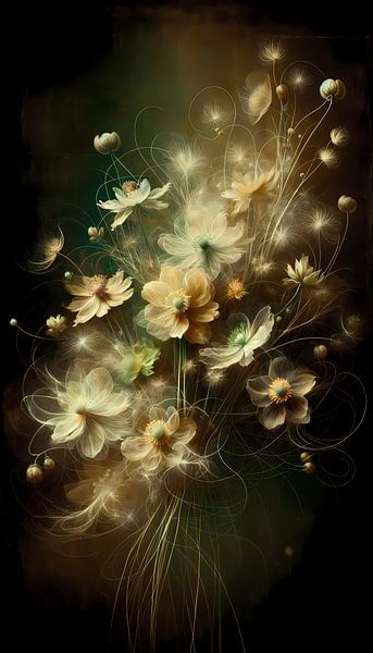 Vergängliche Blumen in Abstrakten Expressionismus von Sanne den Engelsman