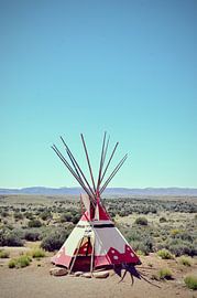 Arizona desert and a tipi tent by Carolina Reina Photography
