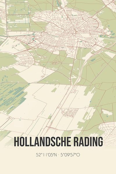 Vintage map of Hollandsche Rading (Utrecht) by Prints of Place
