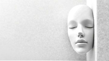 White mask of sadness by Frank Heinz