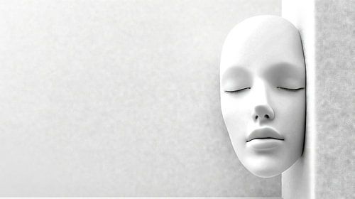 Wit masker van verdriet