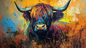 Scottish Highlander Cow | Scottish Highlander sur Blikvanger Schilderijen