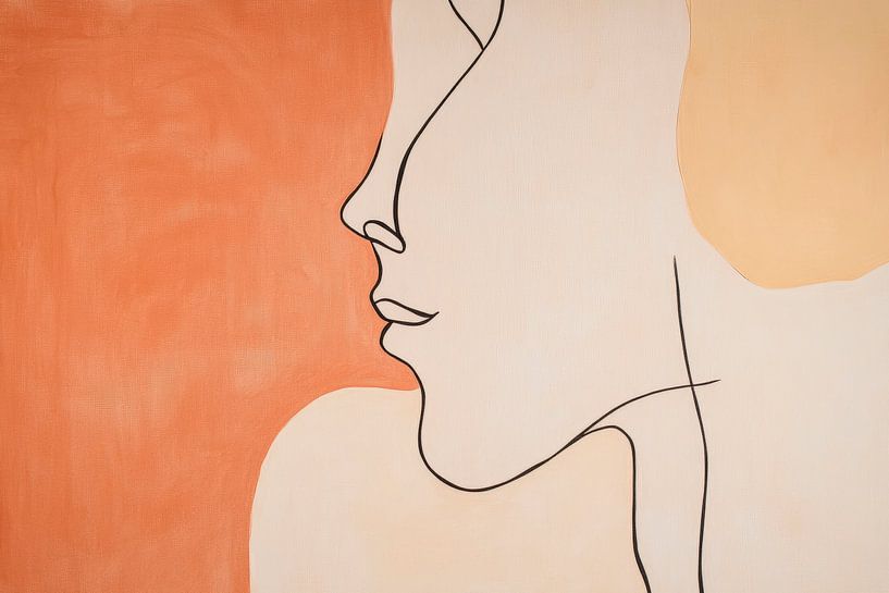 Facial contour in soft earthy tones by Poster Art Shop