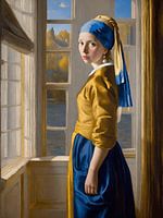 La jeune fille à la boucle d'oreille en perles inspirée de Johannes Vermeer