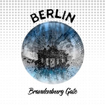 Graphic Art BERLIN Brandenburg Gate van Melanie Viola