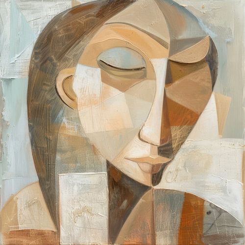 Portret van een vrouw in pastelkleuren