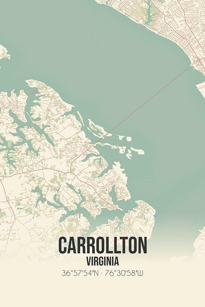 Carte ancienne de Carrollton (Virginie), USA. par Affiches de lieux