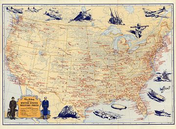 Militaire posten van de Verenigde Staten van World Maps