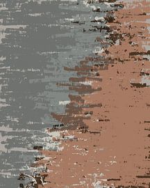 Brush strokes in neutral colors. Abstract art in terra and grey by Dina Dankers