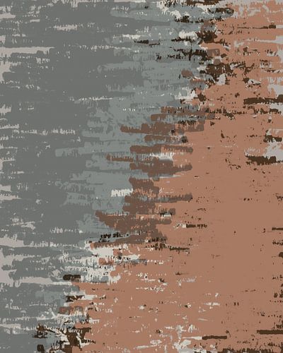 Penseelstreken in neutrale kleuren. Abstracte kunst in terra en grijs