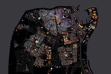 Kaart van Den Helder abstract van Maps Are Art