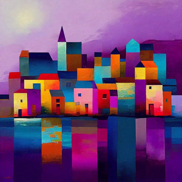 La ville côtière pastel by Color Square