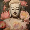 Bouddha dans le jardin du Lotus sur Steinfox Art