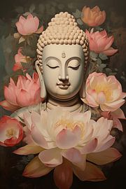 Bouddha dans le jardin du Lotus sur Steinfox Art