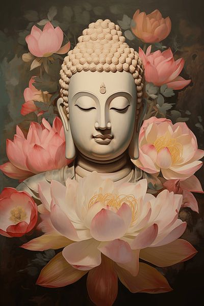 Buddha in the Lotus Garden by Steinfox Art