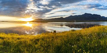 Lever de soleil sur le lac Forggensee sur Walter G. Allgöwer