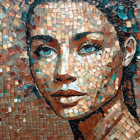 BoHo Chic Mosaik Porträt einer Frau von Studio Pieternel