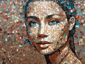 BoHo Chic Mosaik Porträt einer Frau