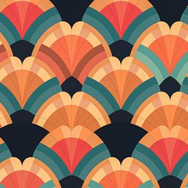 Retro wallpaper in the vintage art style of the 1970s by Animaflora PicsStock