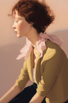Porträt in Pastellfarben von Carla Van Iersel