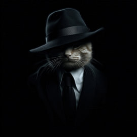 Porträt einer orangefarbenen Mafia-Katze von TheXclusive Art
