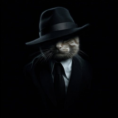 Portrait d'un chat de la mafia orange sur TheXclusive Art