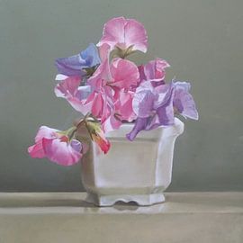 Lettre en écriture florale - Pois de senteur sur Tonkinson Fine Art