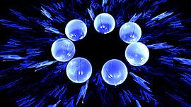 Blue, white, black picture by Werner Hilpert