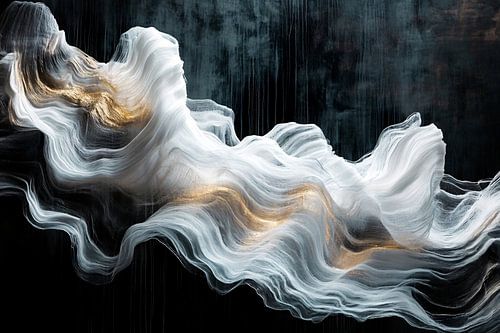 Golvende abstracte lijnen en goud