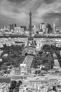 Paris Skyline | Monochrom von Melanie Viola