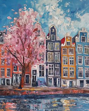 Amsterdam in Monet stijl van Thea