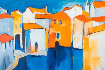 Kleurrijke kustplaats van Poster Art Shop