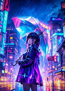 Cyberpunk Style Anime Mädchen