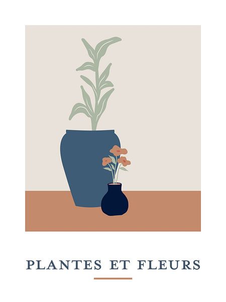 Plantes et Fleurs - Nature morte de plantes dans des pots de fleurs par MDRN HOME