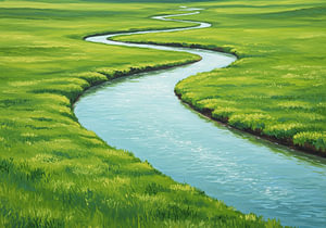 Sich schlängelnder Fluss