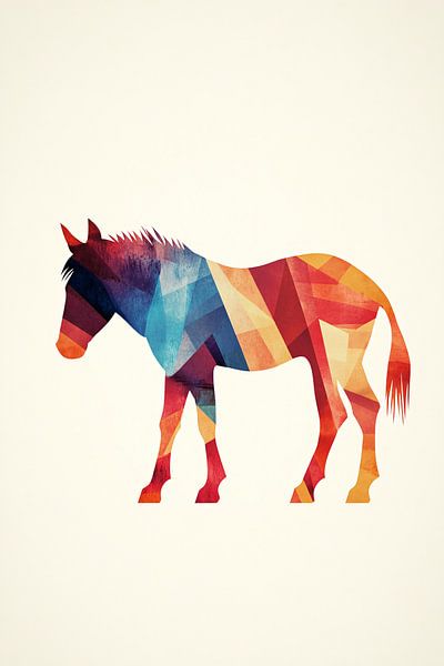Geometric colourful horse silhouette by Imperial Art House