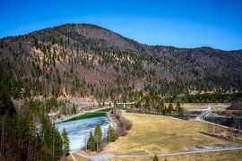 The partly frozen tributary to the Sylvensteinspeicher Se by ManfredFotos