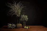 Still life: pineapple and limes