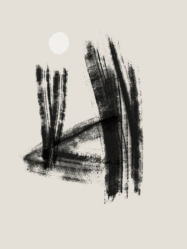 Moderne Kunst mit organischen Formen und Linien