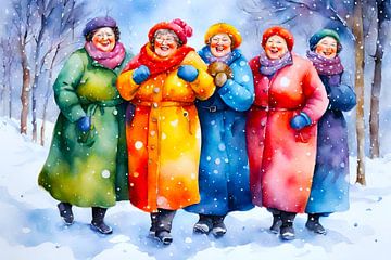 gezellige dames in de winter van De gezellige Dames