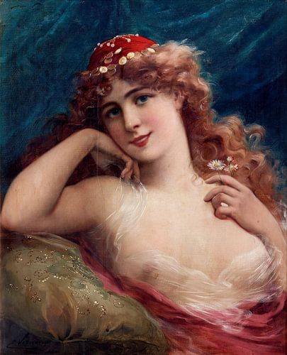 fille aux marguerites, Émile Vernon
