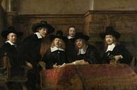 Die Vorsteher der Tuchmacherzunft (Staalmeesters) von Rembrandt von Rembrandt van Rijn Miniaturansicht