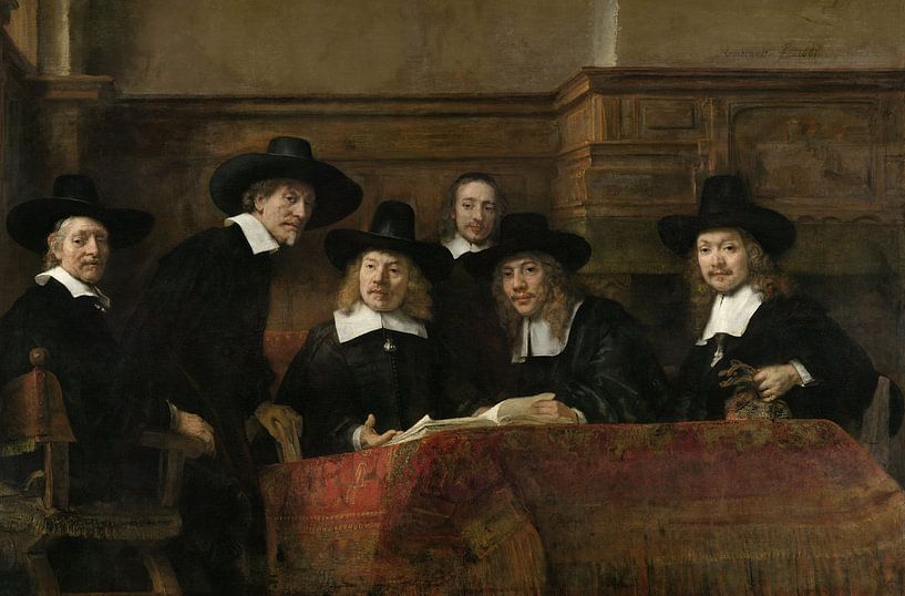 Die Vorsteher der Tuchmacherzunft (Staalmeesters) von Rembrandt von Rembrandt van Rijn