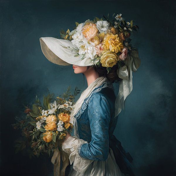 Blauwe Jurk | Hoed Vol Zomerlicht van Bloemen Studio