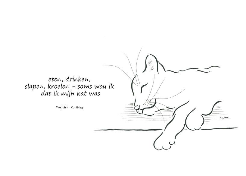 I wish I was my cat Haiku Holländisch von Karen Kaspar