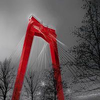 Rotterdam - Willemsbrug at night as a wallpaper poster